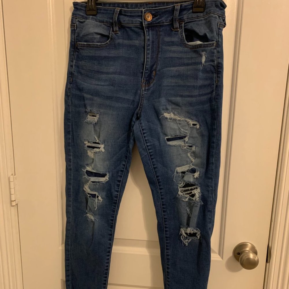 American Eagle Ripped Blue Jeans